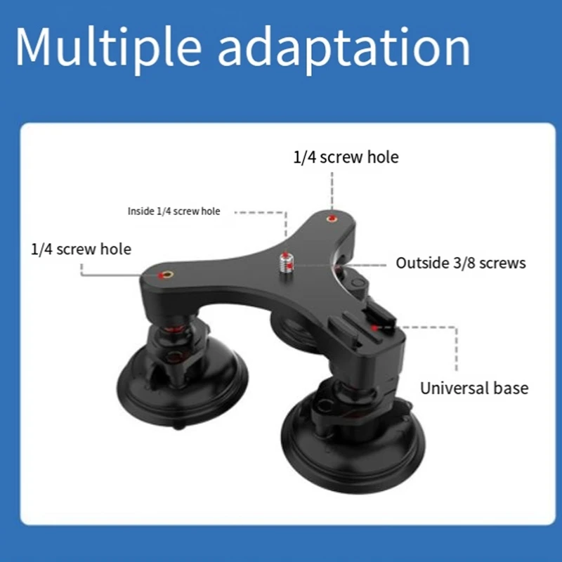 1 Inch Ball Head Mount Triple Twist Suction Cup Car Window Twist Lock Suction Cup Base For GOPRO 12 Insta360 Go3