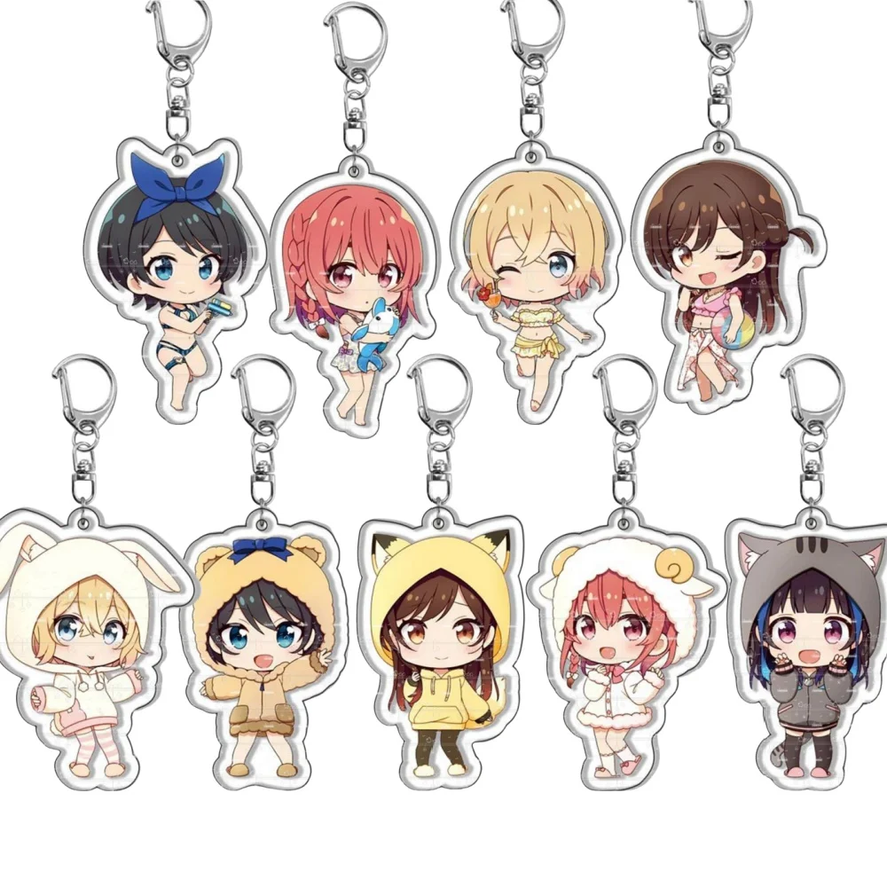 Charm Anime Fan Gift HD Character Rent A Girlfriend Sexy Chizuru Sakurasawa Sumi Action Model Acrylic Keychains pendant Series