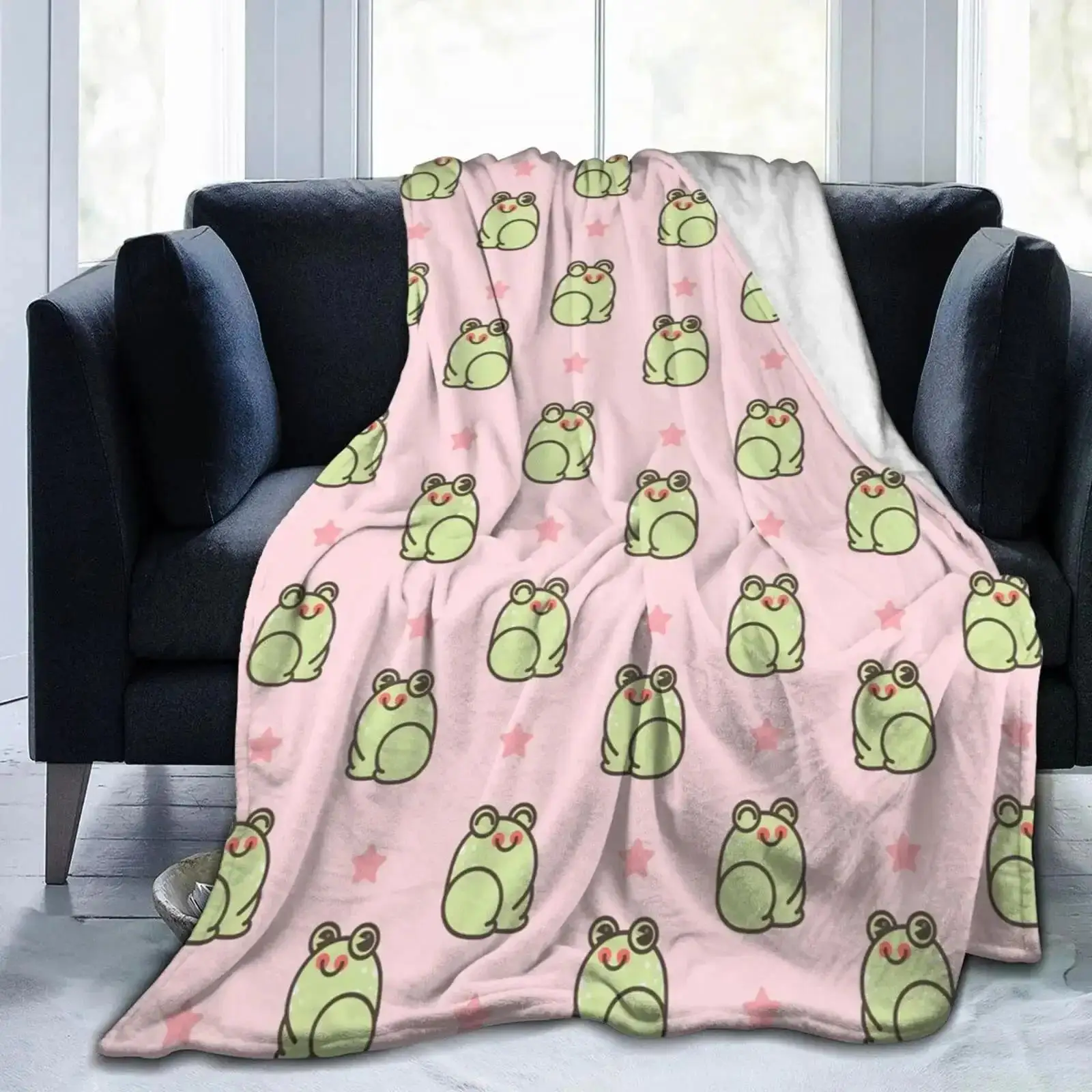 

Мягкое теплое одеяло-плед в виде лягушки, плюшевый плед Kawaii для женщин, мужчин, детей и подростков, легкое уютное одеяло, подарок, размер King Size