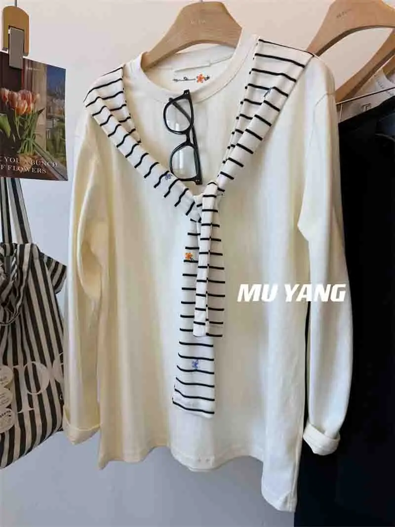 여성용 긴팔 티셔츠 면 겨울 벨벳 하이넥 리브드 방축성 도시 텍스처 세탁 가능 클린핏 오피스