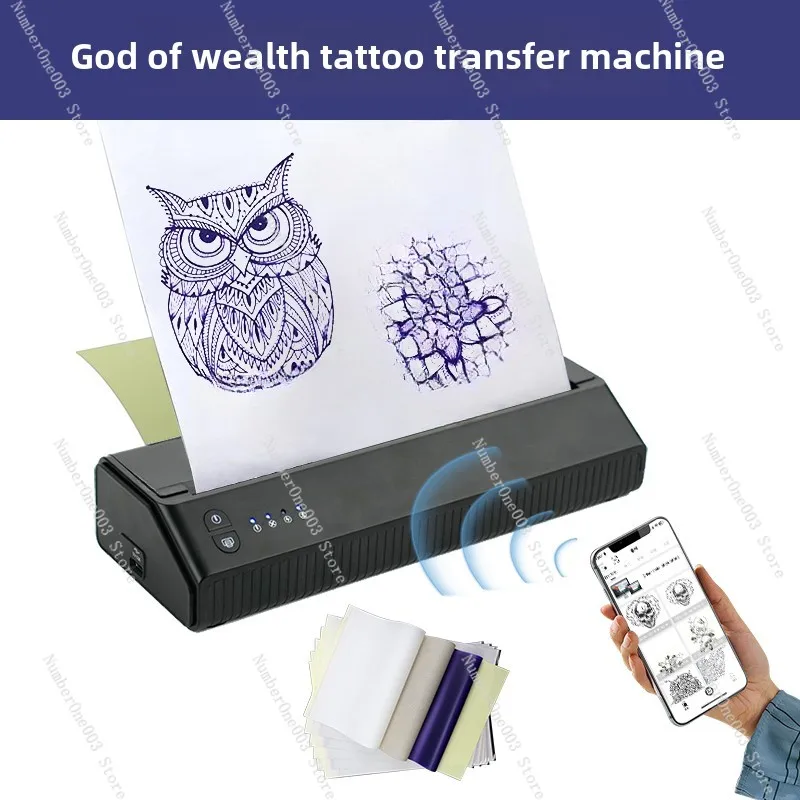 Wireless Tattoo Transfer Machine Tattoo Portable Thermal Printer Line Draft Clear Printing Pattern Teng Beauty Tool