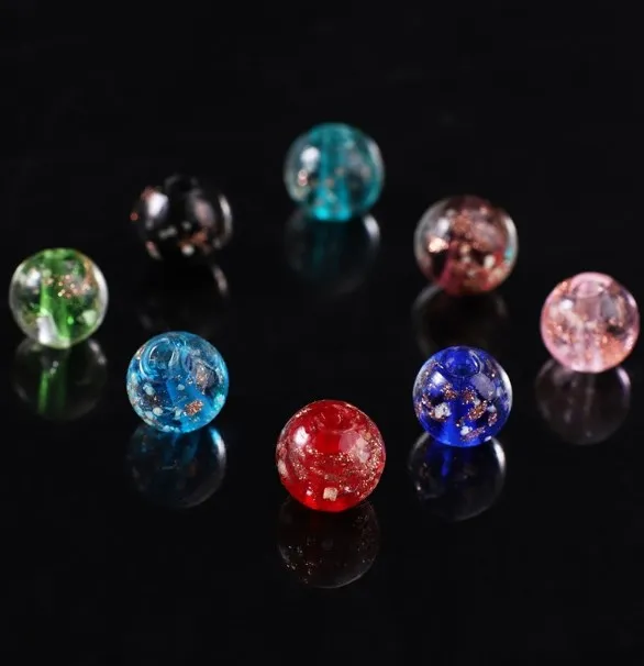 10mm 10pcs Glass Beads, Loose  Crystal Round  DIY Hairpin Ornaments, Ancient Style Accessories, Beaded Materials