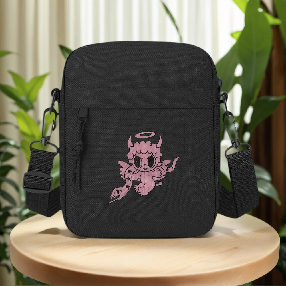 Angel demon wings halo snake star cute Men Crossbody Bag Single Shoulder Women Cartoon Anime Film Printing Design Unisex