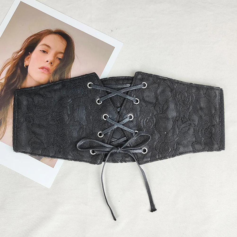 Cinto elástico de cintura larga pu espartilho cinto para mulheres ajustável chique waspie cintura moda vestido acessório