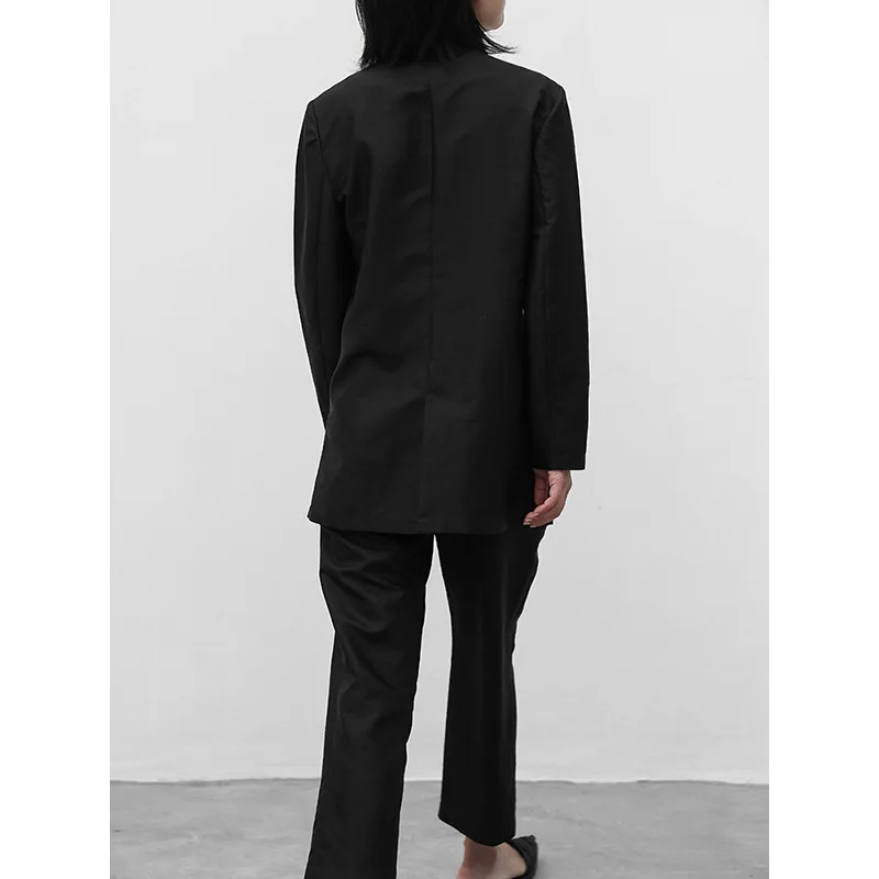 

Allingentle Black Women's Suit Pantsuit 2 Piece 2-Button Blazer & Pants Fashion Regular Fit Suit for Casual Office Customize