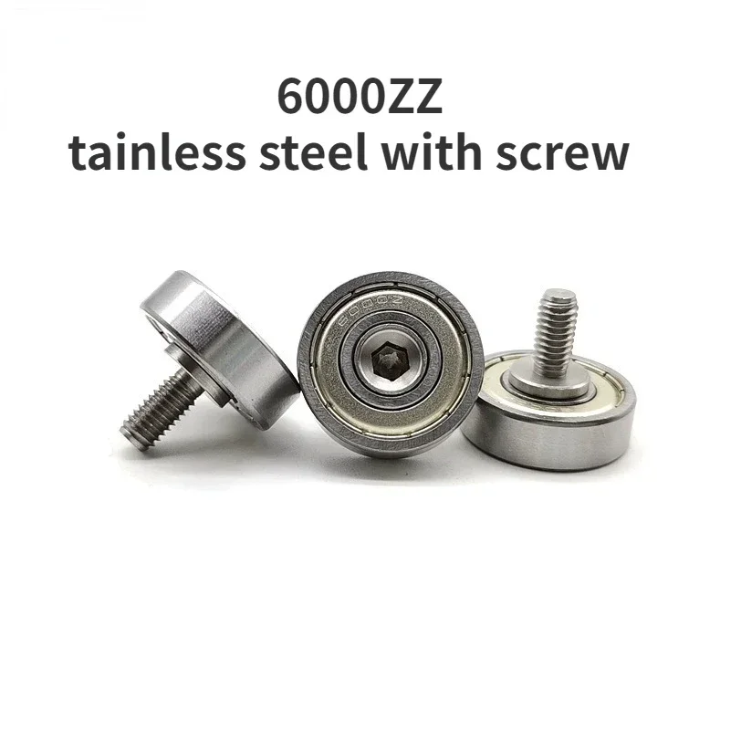 6000ZZ stainless steel screw pulley with screw external thread type  automation equipment bearings