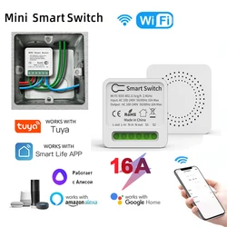 Wi-Fi付きスマートワイヤレスミニスイッチ,2ウェイ,Smart Life,Tuya,eWelink,スマートホーム用