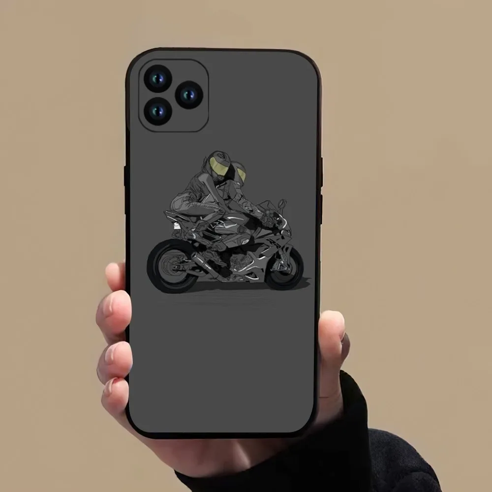 Cartoon Cool Biker motorcycle Phone Case For iPhone 11 12 13 14 15 Mini Pro XS Max X S Plus XR Shell