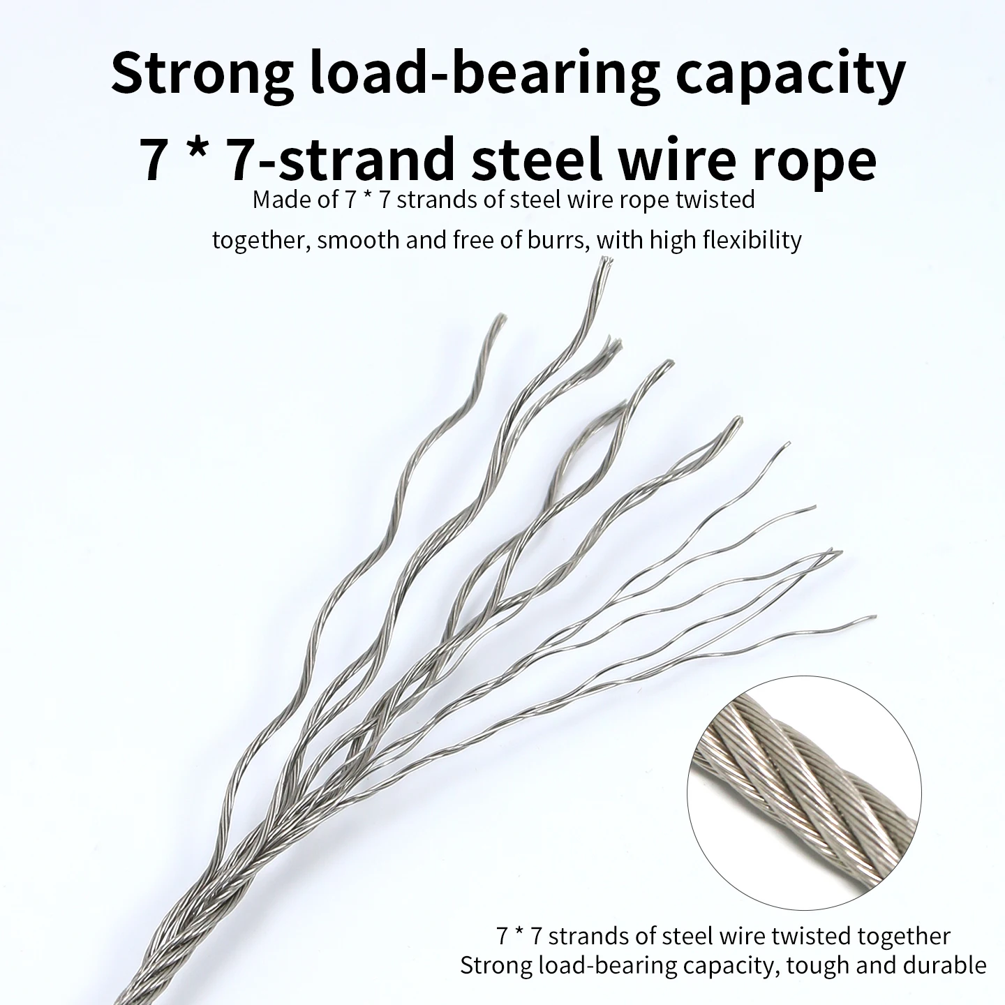 Picture 5: Steel Cable Frame Suspension Kit, 1.5mm Stainless Steel Wire Rope, Adjustable Metal Rope for Hanging Frame