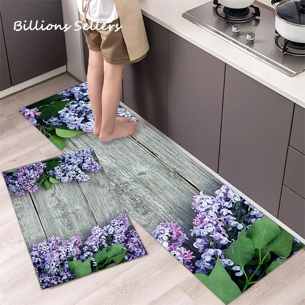 Kitchen Absorbent Mat Non-Skid Waterproof Wipeable Comfort Standing Kitchen Rugs and Mats Wipeable Wash Free Long Strip Carpet