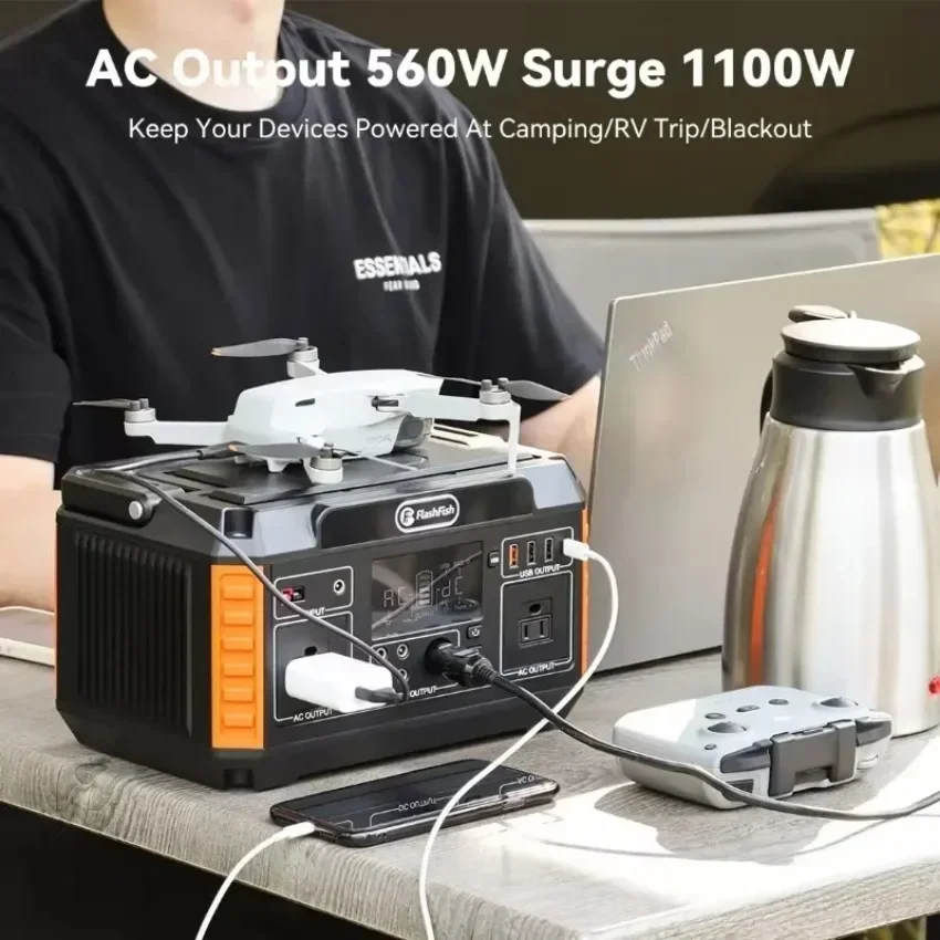2025 P60 Pembangkit Listrik Portabel AC100-240V Generator Surya 520Wh Baterai CPAP Daya Cadangan Catu Daya Darurat Berkemah