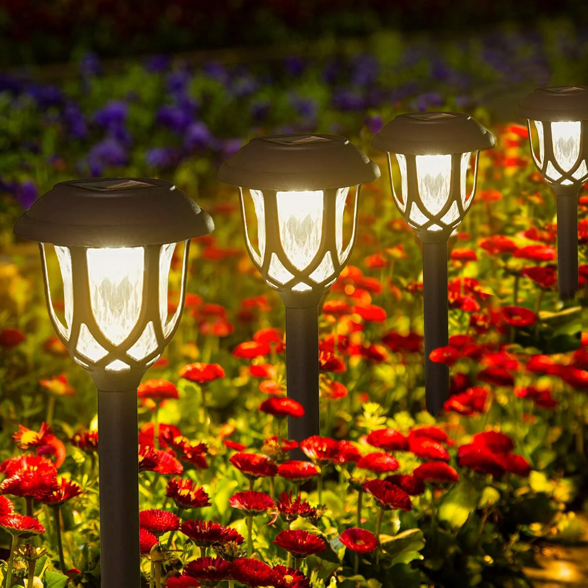 

IP44 Waterproof Outdoor Solar Lights, 6 Sets LED Solar Garden Lights for Patio Patio Landscape Walkway Outdoor Decoration.