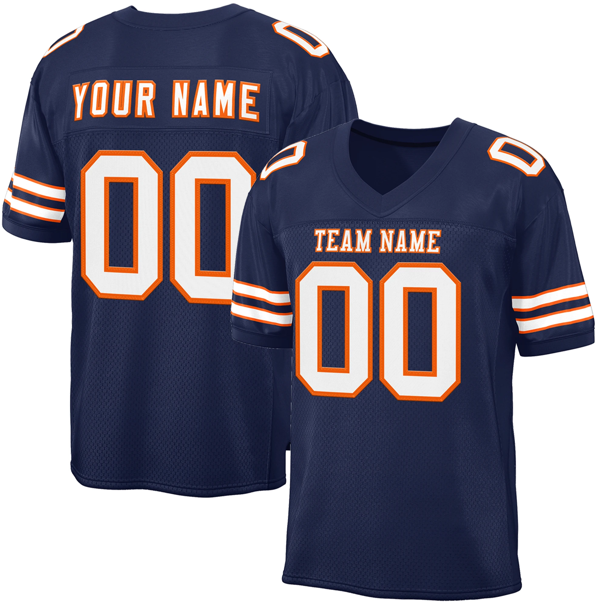 Custom Football Jersey Sublimation Personalized Printed Name Number V-Neck Athletic Unisex T-Shirts