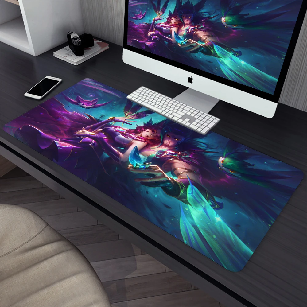 League of Legends Xayah Rakan Large Gaming Mouse Pad Computer Mousepad PC Gamer Mouse Mat Office Mausepad Keyboard Mat Desk Pad