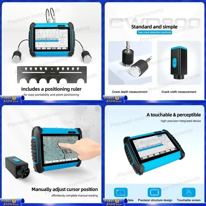 For Car Crack Width Depth Gauge 0.01mm Precision Concrete Structure Non Destructive Testing Tool Auto Repair Diagnostic
