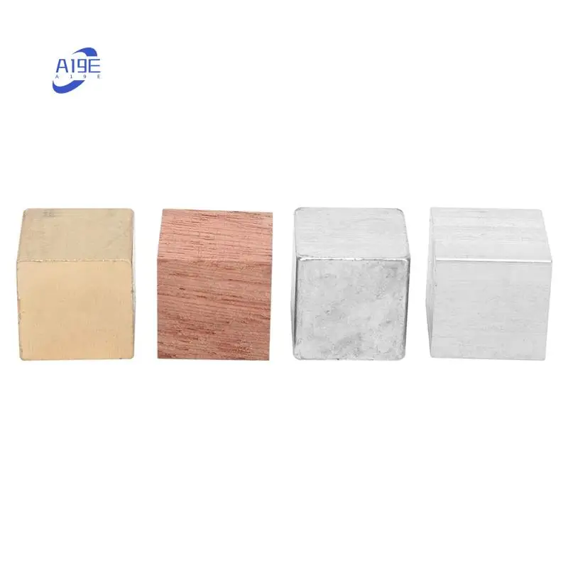 A19E-4PCS Cubes Set For Density Measurement Same Volume Different Mass Materials Physics Experiment Teaching Tool