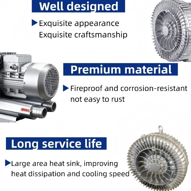 Industrial Powerful Blower Vortex Air Blower-Low Noise Blower for Aquaculture Aeration view 2