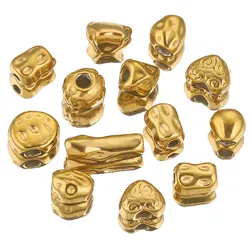20PCS Stainless Steel Gold Plated Heart Tube Twisted Loose Small Spacer Beads for Needlework DIY Bracelet Jewelry Making Craft