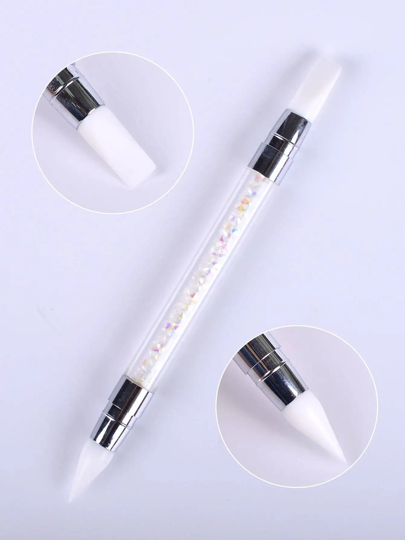 

1Pc Double-Headed Silicone Pen For Diy Flower Carving, Line Drawing & Nail Art Powder Brush Dotting Pen Tool Nail Art Tip Dot Paint Manicure,Nail Supplies,Nail Tools,Nail Art Tools,Back To School,Nails,Nail Tools For Press On Nails
