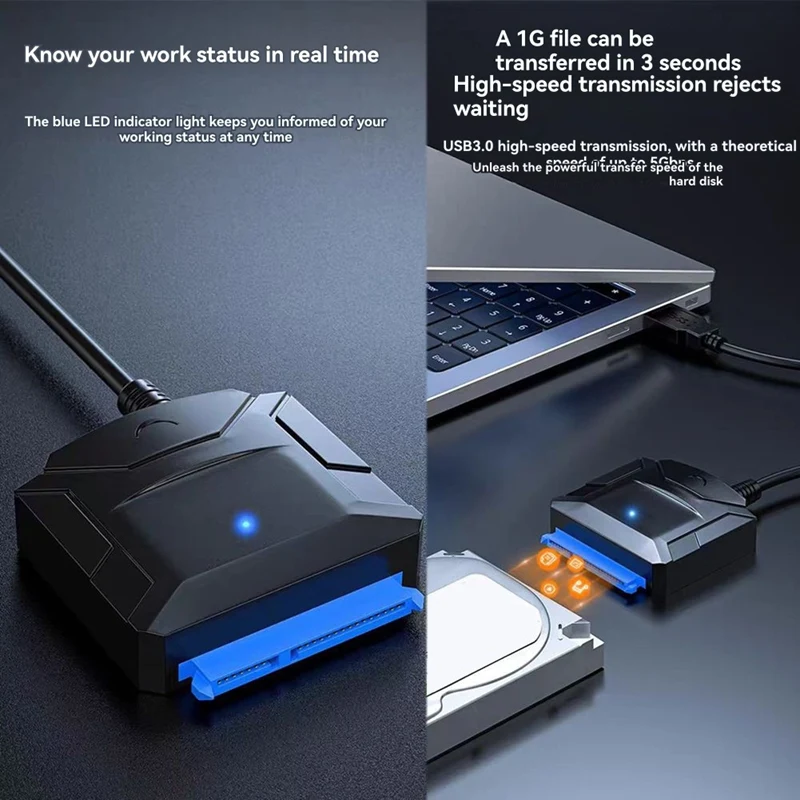 to USB 3.0 Adapter Cable Adapter USB 3.0 to External Hard Drive Converter for 2.5" 3.5" HDD SSD view 6