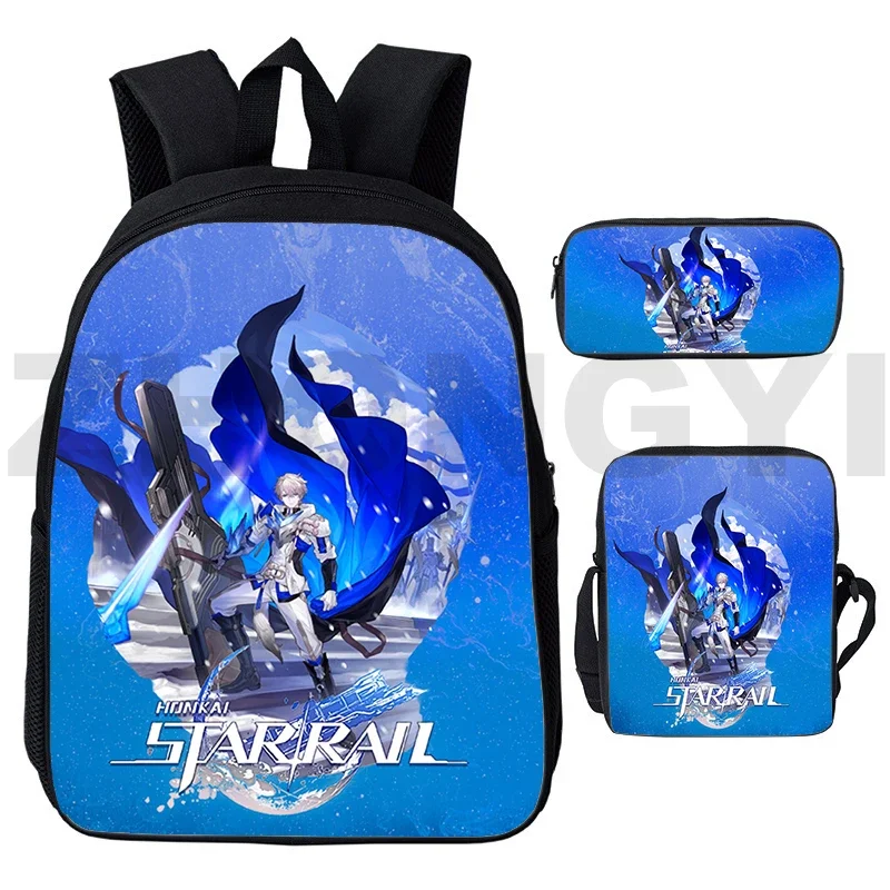 

3 Pcs/Set Anime Honkai Impact 3rd Game Backpacks Top Quality Canvas Cute Backpack Kids Cartoon Bookbag Women Travel Shoulder Bag