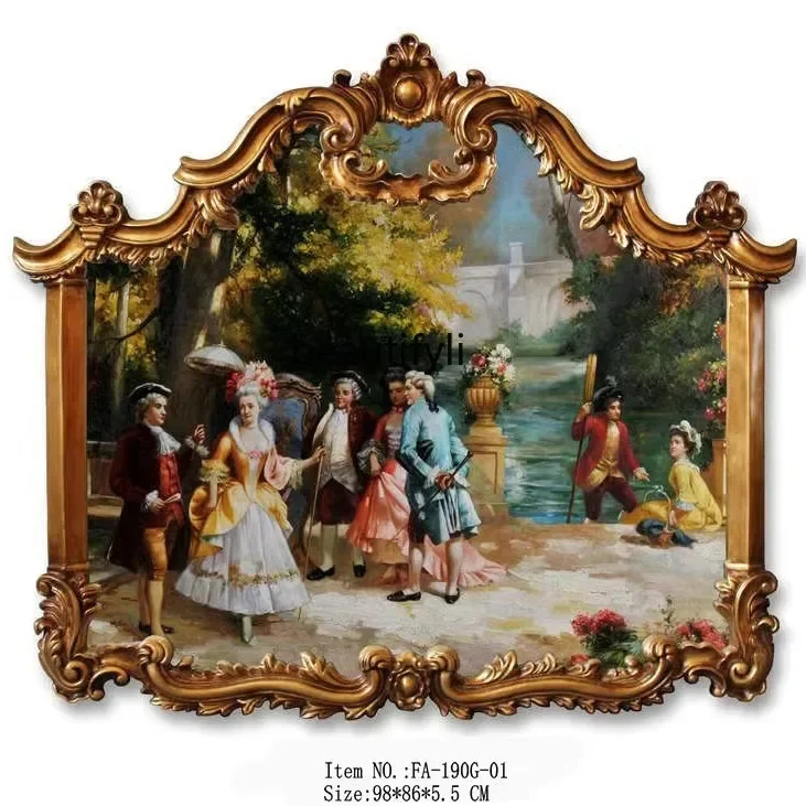 New Arrivals Luxury palace figures landscape hand-painted horizontal fireplace oil painting decorative painting European French