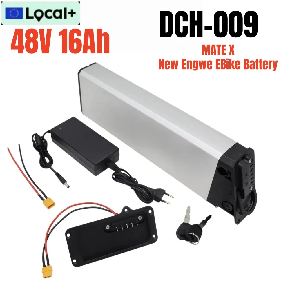 Ersatz-Lithiumbatterien 48V 16Ah für DCH-009 New Engwe EP-2 Pro Engine Pro Verbesserte Version für MATE X Fahrradbatterie mit Ladegerät und BMS