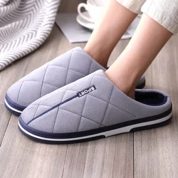 Size 47-50 Men's Autumn and Winter Cotton Slippers Extra-large Home Cotton Shoes Warm Thick Bottom Plus Size House Slippers Men