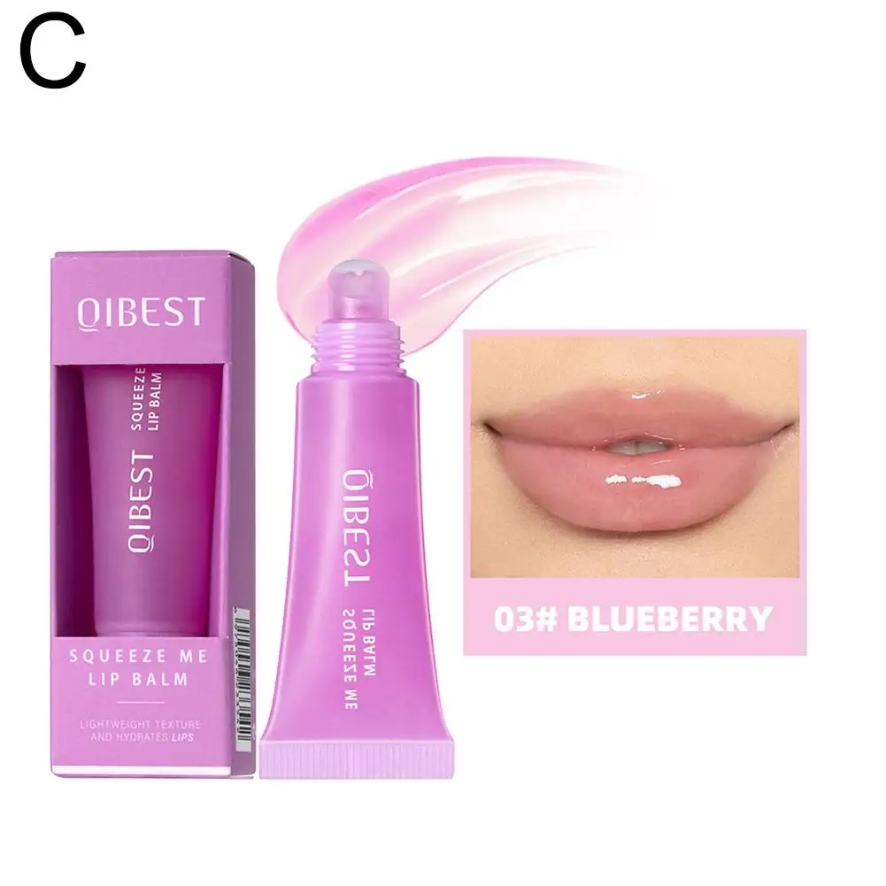 Tubo de brillo de labios de gelatina de cristal, aceite hidratante de labios, bálsamo labial brillante, maquillaje de aceite, Cosméticos para mujer, tinte de labios hidratante Glo Z9L6