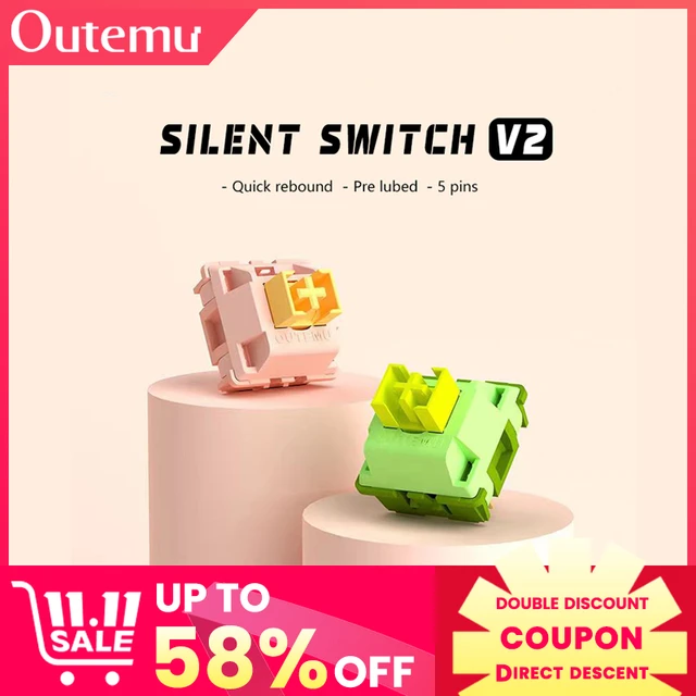 Outemu Silent Peach V2 Switch Lubed Silent Lemon V2 Switches Mechanical  Keyboard Linear Tactile 5Pin Paragraph Axis Hot swap DIY - AliExpress 7