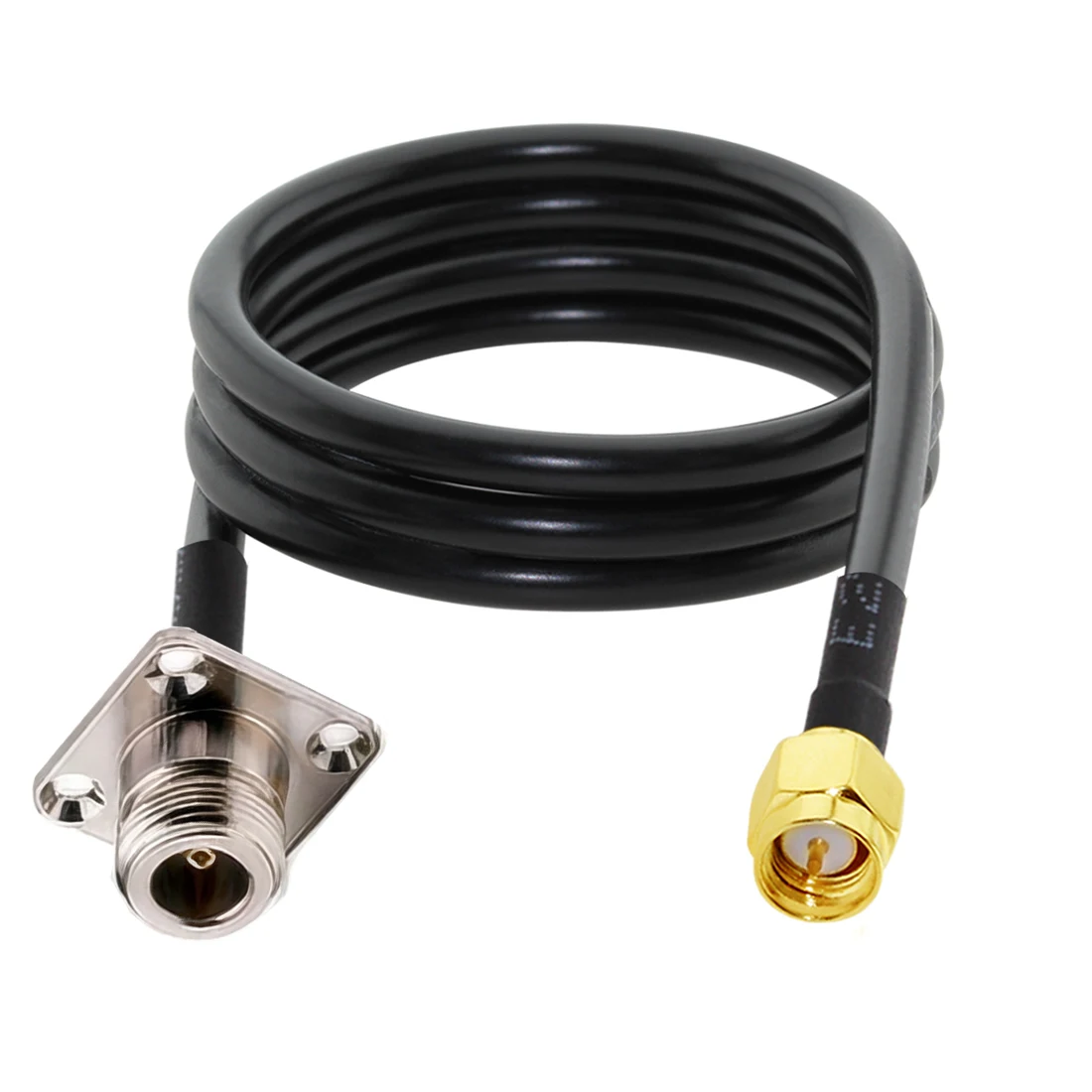 SMA-Stecker auf N-Typ-Buchse, 4-Loch-Panel-Flansch-Pigtail-Kabel RG58, 50 cm/100 cm, für WLAN-Router, NEU – Detail 4