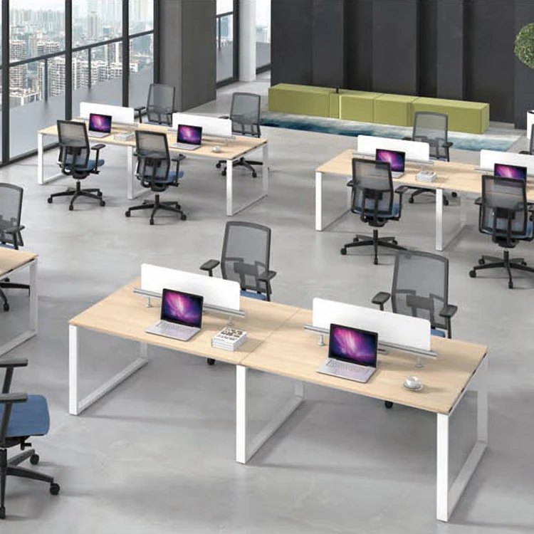 Office Workstation Staff Table, Office Desk Set for 4 People