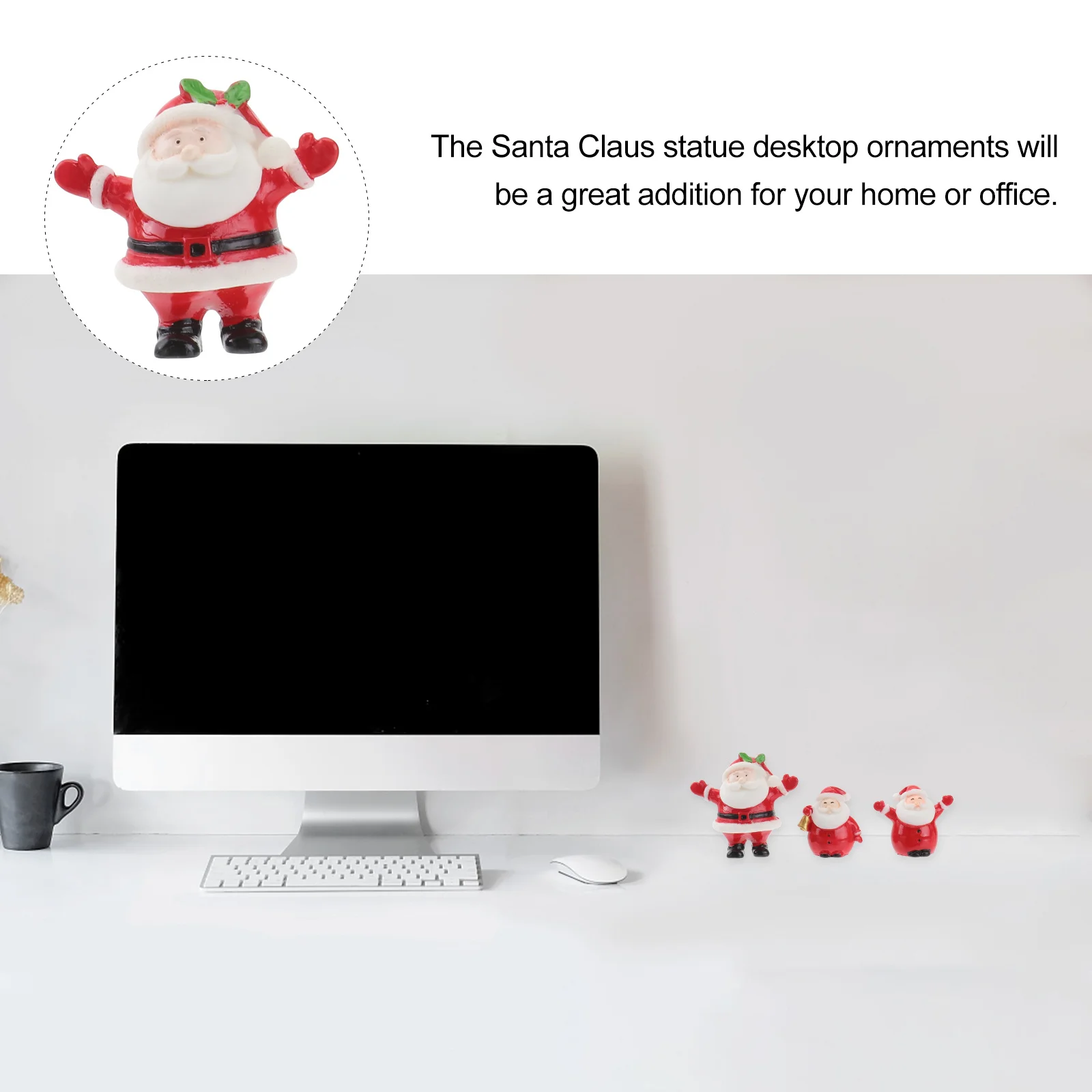 

10Pcs Santa Claus Statue Resin Christmas Desktop Ornament Decorations for Home Office Festive Collection Stantahome Ornament