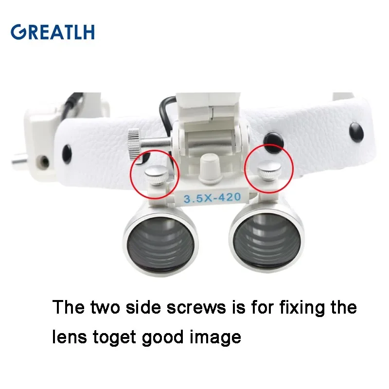 GREATLH 5W Head Light with Wireless Battery Adjustable Aperture Surgical Headlamp Dental LED Head Light