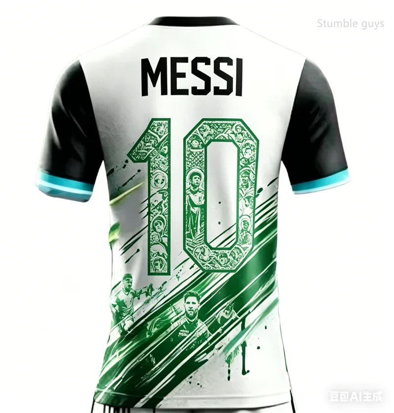 

Summer Men Fashion Messi 10 Football Short Sleeve T-shirt Oversized Sportswear Jersey Tops Kids Clothes Street Style Wear