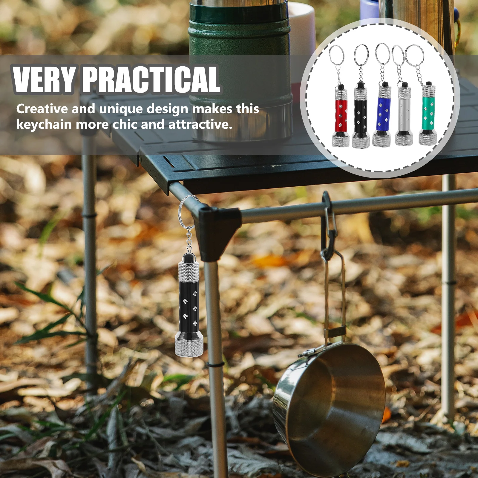 

20pcs Mini Led Torch Keychain 7-Led Portable Keychain Torch For Emergency Black Silver Gray Red Blue Green Led Light