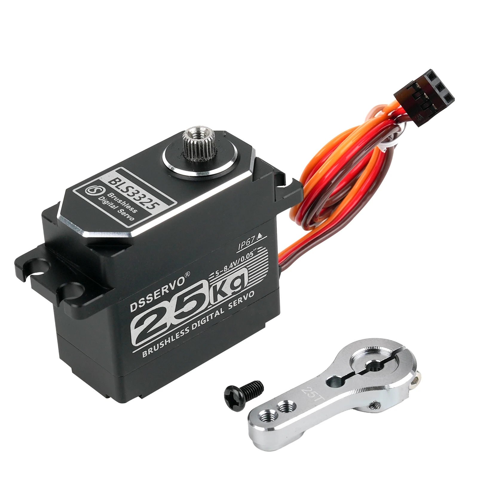 BLS3325 25kg High Torque Digital Servo Brushless Motor Full Metal Gears IP67 Waterproof RC Steering Servo for 1/8 1/10 RC Car