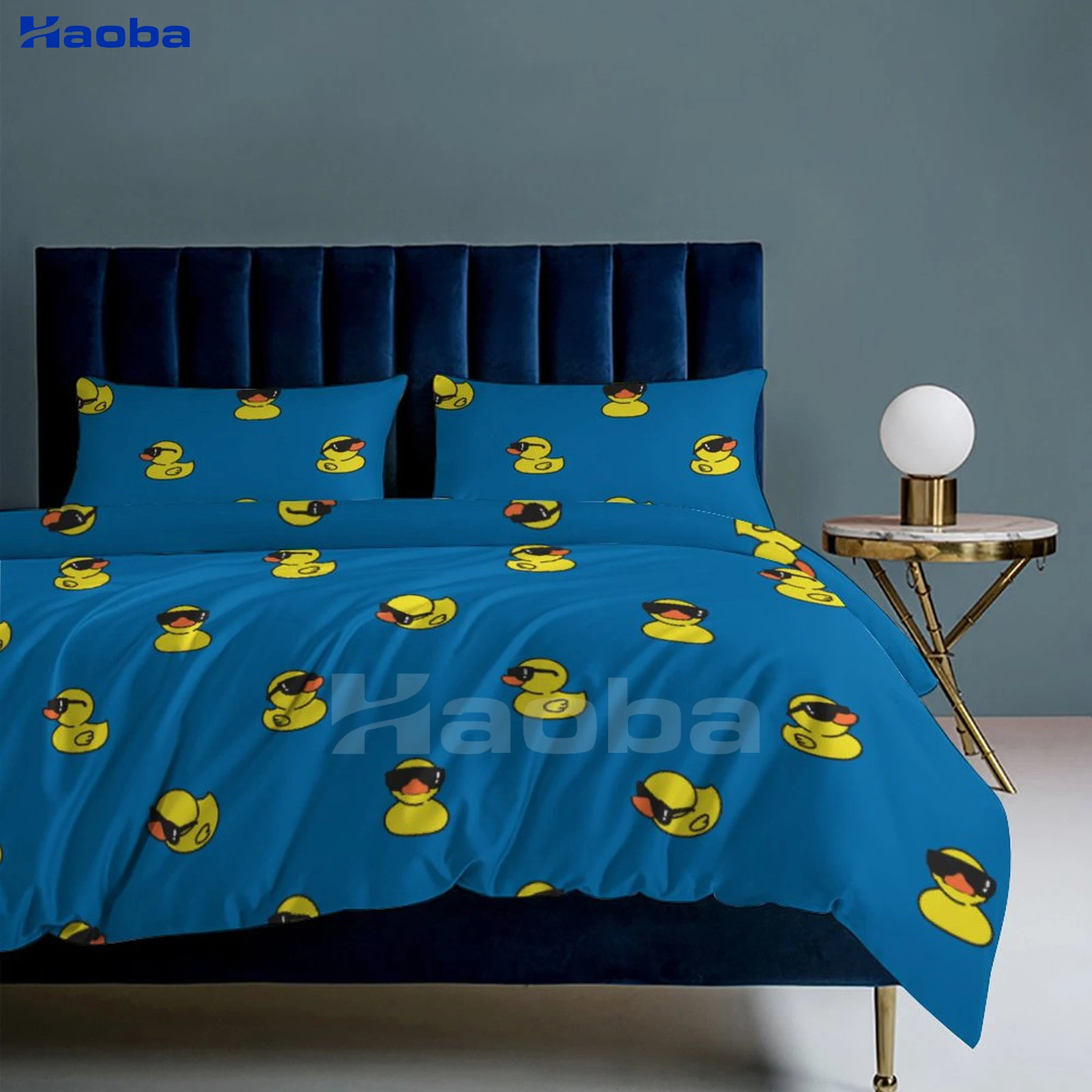 Little Yellow Duck Wearing Sunglass Three Piece Bedding Set Children Adults for Beds Quilt Covers Birthday Gifts for Women Men