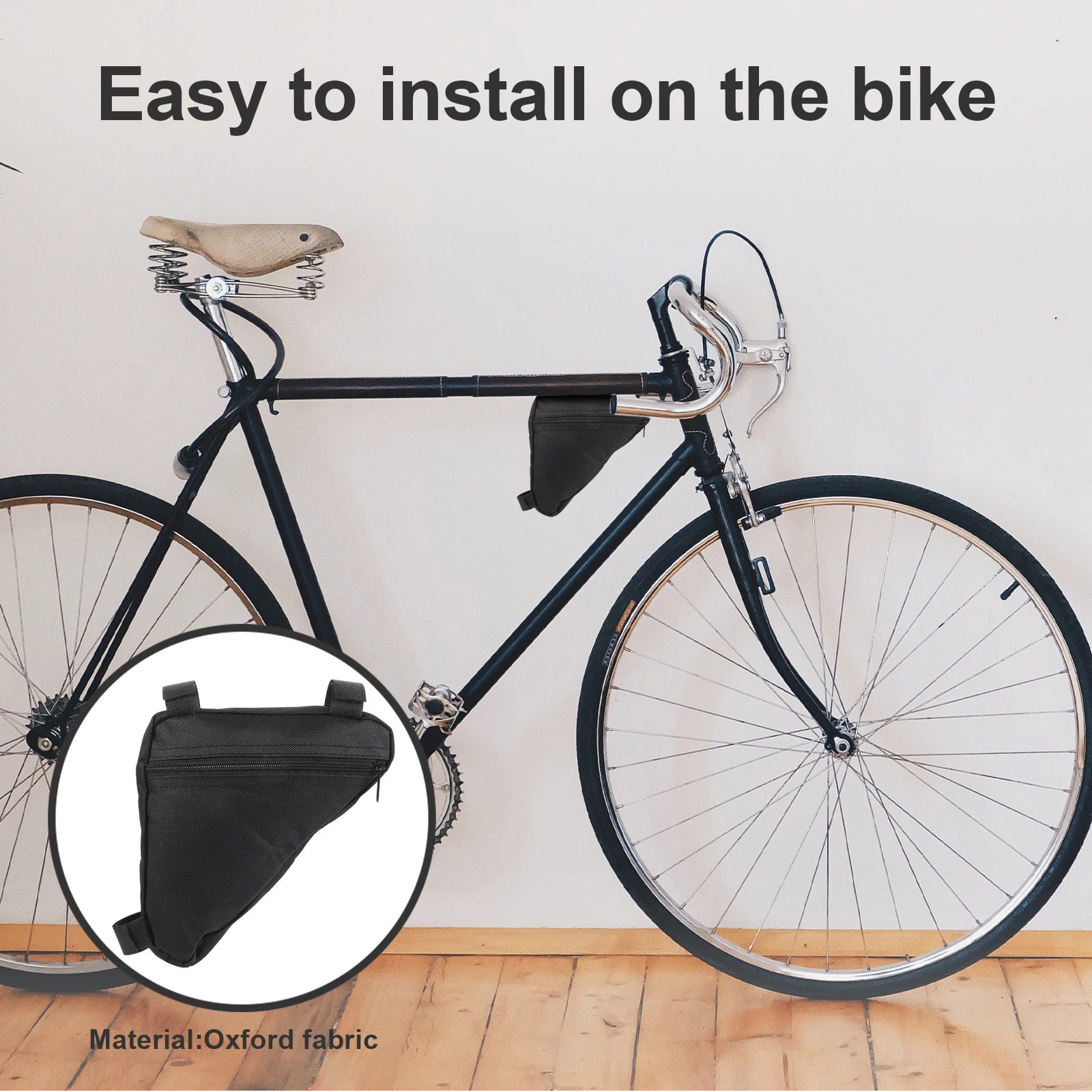 

Bike Front Beam Package Durable Waterproof Cycling Storage Bag Easy Install Large Capacity Quick Access Riding Accessories