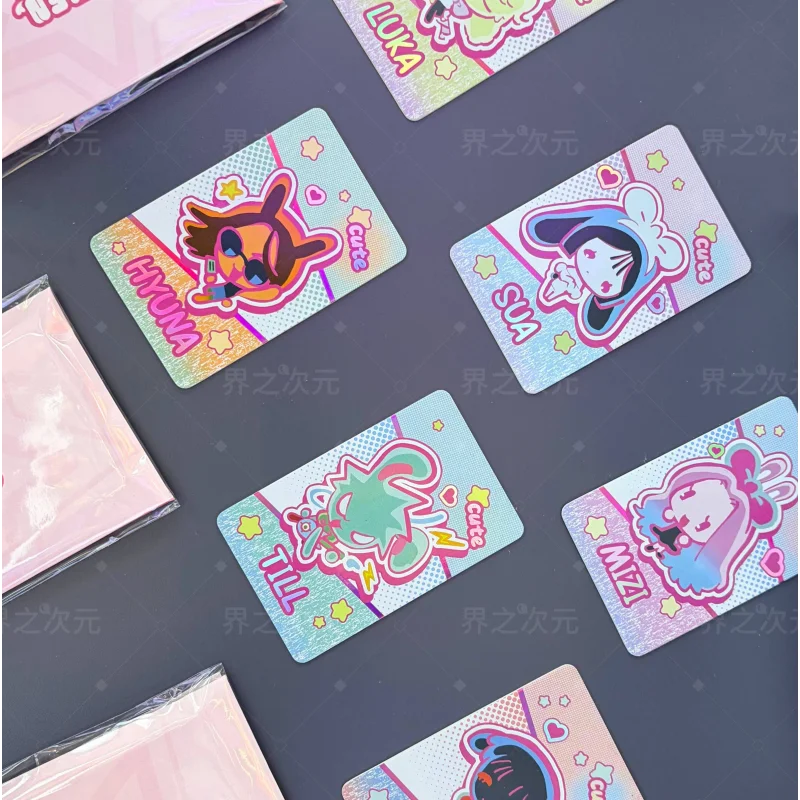 핫 세일 에일리언 스테이지 래빗 시리즈 카드 슈트 액션 피규어 주변기기 루카 이반 수아 미지 레이저 카드 컬렉션 데스크탑 장난감 선물