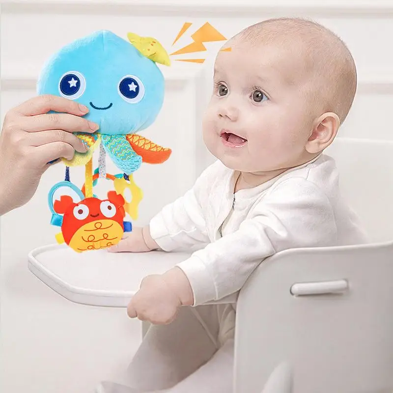 

Sensory Musical Toys Octopus Octopus Soft Rattles Hang Plush Octopus Stroller Crib Toy Sensory Activity Music Animal For 0 To 12