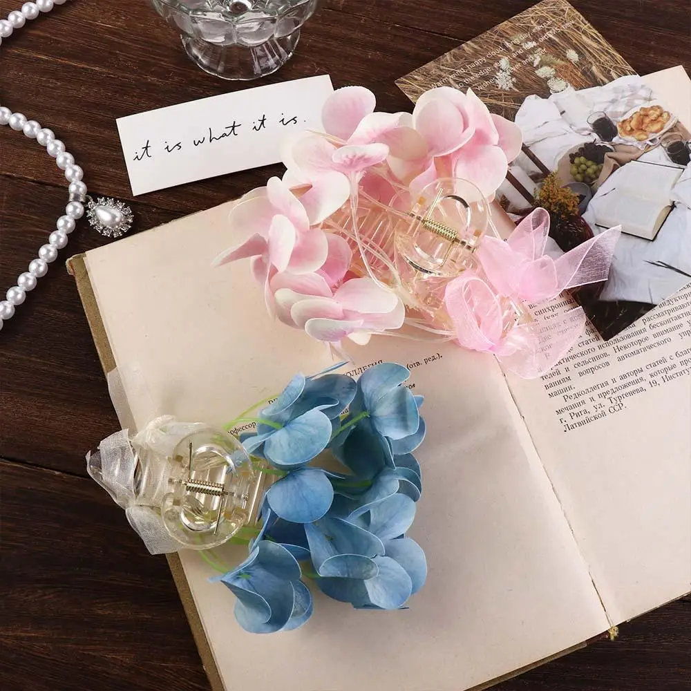 Embroidery Ball Flower Flower Hair Claw Bow Ribbon Headwear Flower Claw Clip Hair Accessories Headdress Large Shark Clip