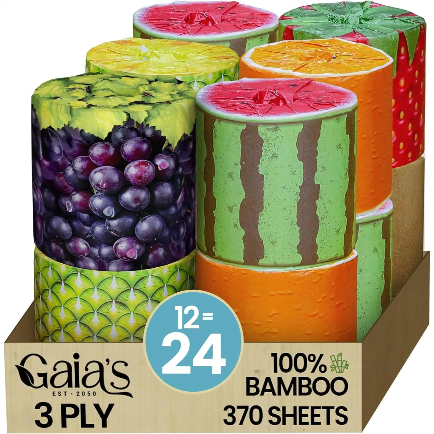 

Premium Bamboo Toilet Paper 12 Mega Rolls 3 Ply 370 Sheets Soft Strong Sustainable Tissue Plastic Free Septic Safe