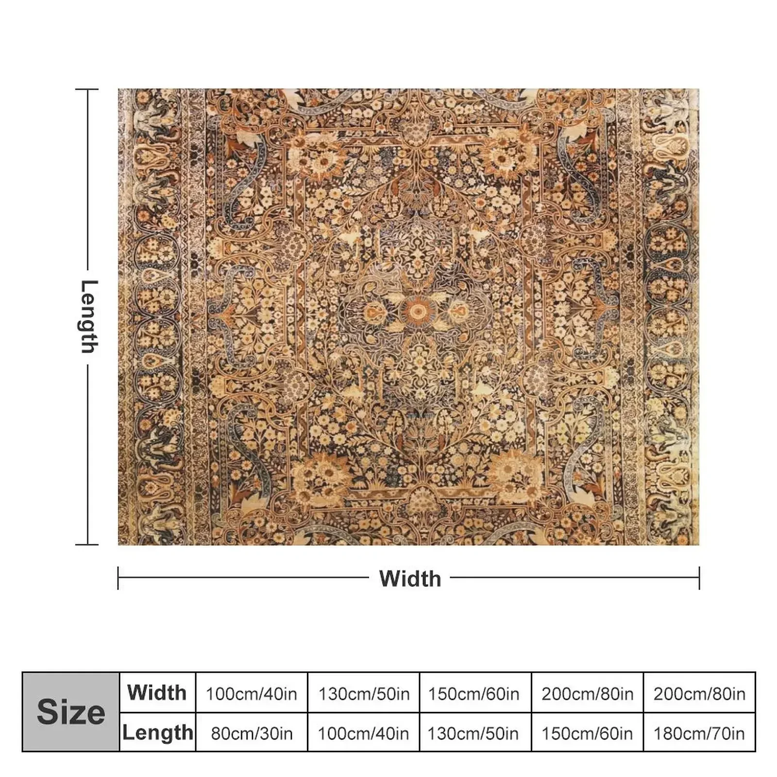 Antique Persian Kirman Rug Print Throw Blanket Decorative Sofas christmas gifts Bed covers For Baby Blankets