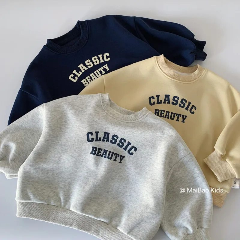 

Детский свитшот на весну-осень, хлопковый, повседневный, для девочек и мальчиков, с круглым вырезом, пуловер, топ, 3-12 лет, классическая мягкая одежда