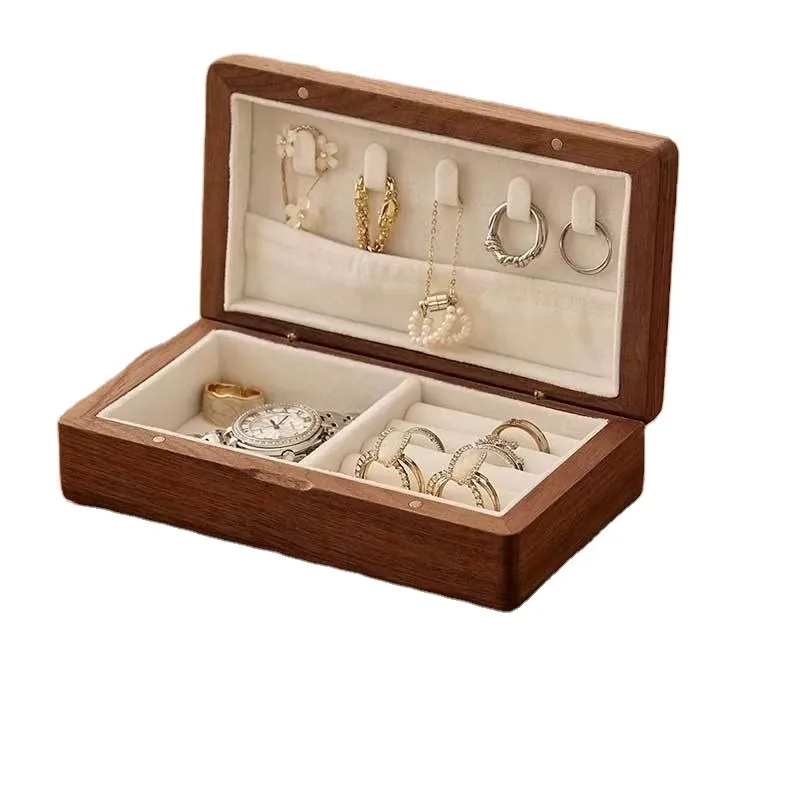 XMSJ Unique Logo Color Printing Handmade Classic Elegant Luxury Multifunctional Vintage Organizer Storage Display Jewelry Case E
