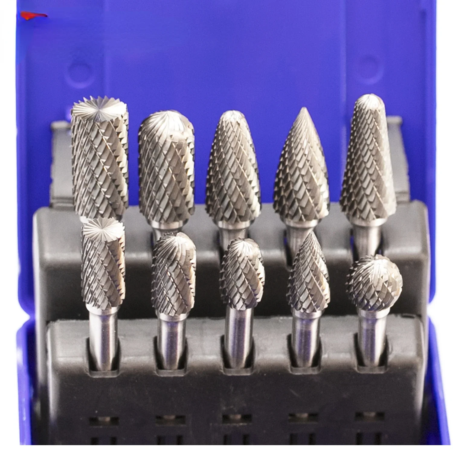 1/4 inch Shank Carbide Burrs Set 10Pcs Double Cut 6.35 mm Shank Diameter High Quality Power Tool Parts Rotary File