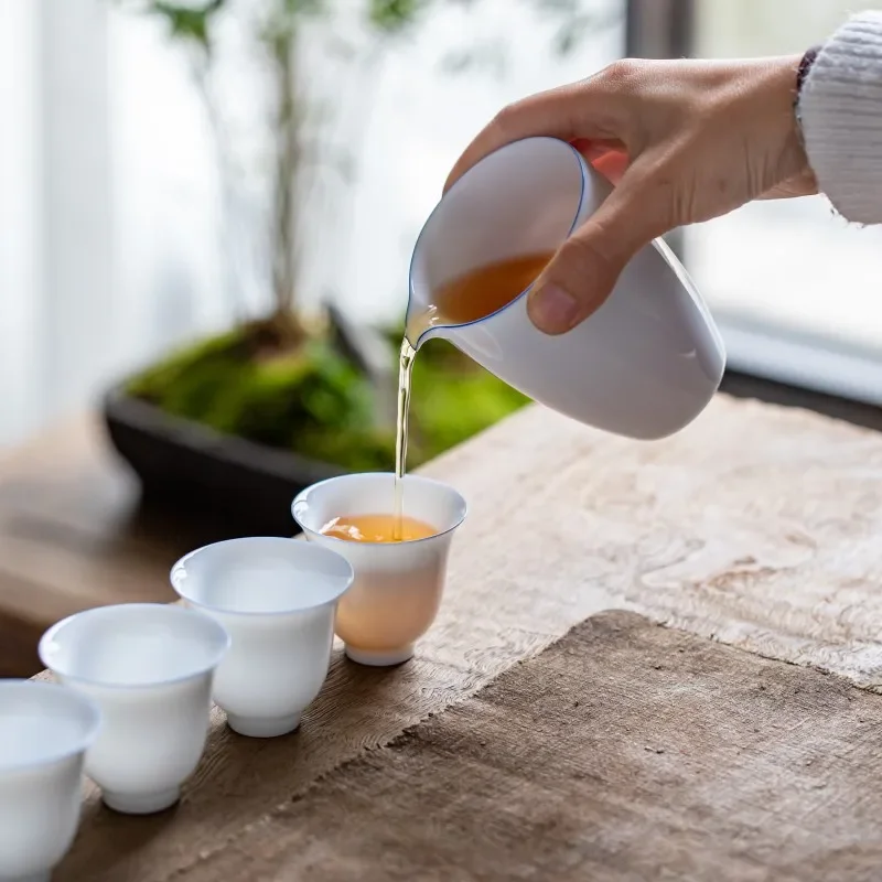 Thin Tire Kung Fu Tea Cup Ceramic Whiteware Single Cup Ceramic Teacup Master Cup Tea Set Small Tea Bowl Ceramic Teacups