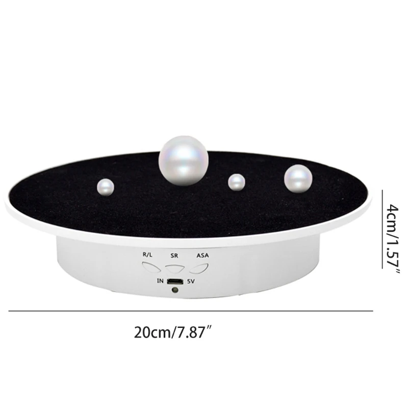 3 Speeds Intelligent Electric Rotating Display Stand Mirror Turntable Revolving Base Jewelry Holder Battery/USB Power