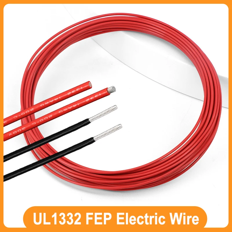 

Red Black UL1332 High Temperature Wire 30 28 26 24 22 20 18 16 14 13 12 10AWG FEP Insulated for 3D Printer Tinned Copper Cable
